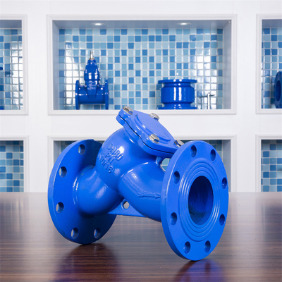 DIN Ductile Cast Iron Y Type Strainer Filter Pn16 Flanged Blue Drinking Water