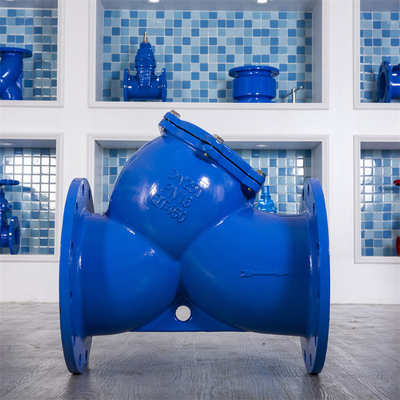 Ductile Cast Iron Y Type Strainer Blue DIN Flange End Y Type Strainer